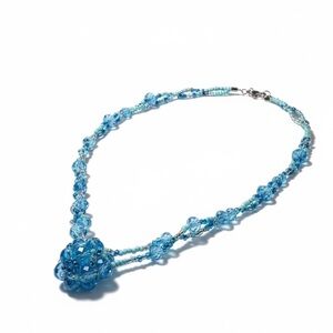 Mandala Necklace Yoga Pendant with Crystal Jewelry Magnetic Clasp Turquoise Blue